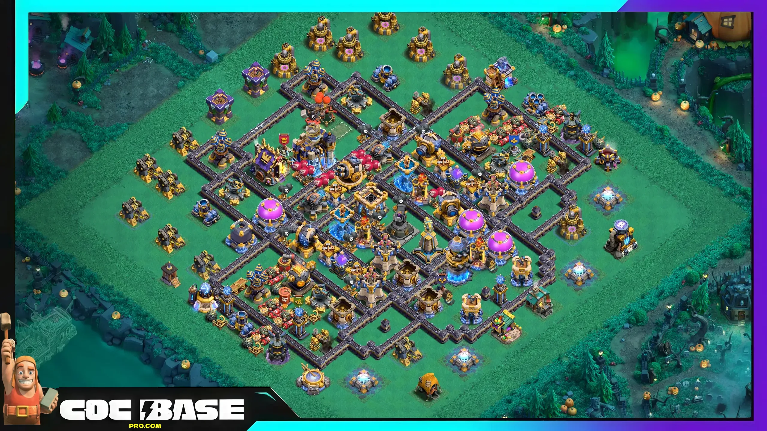 TH18 Hybrid Base Copy Link 2026 Loot and Trophy Setup #21