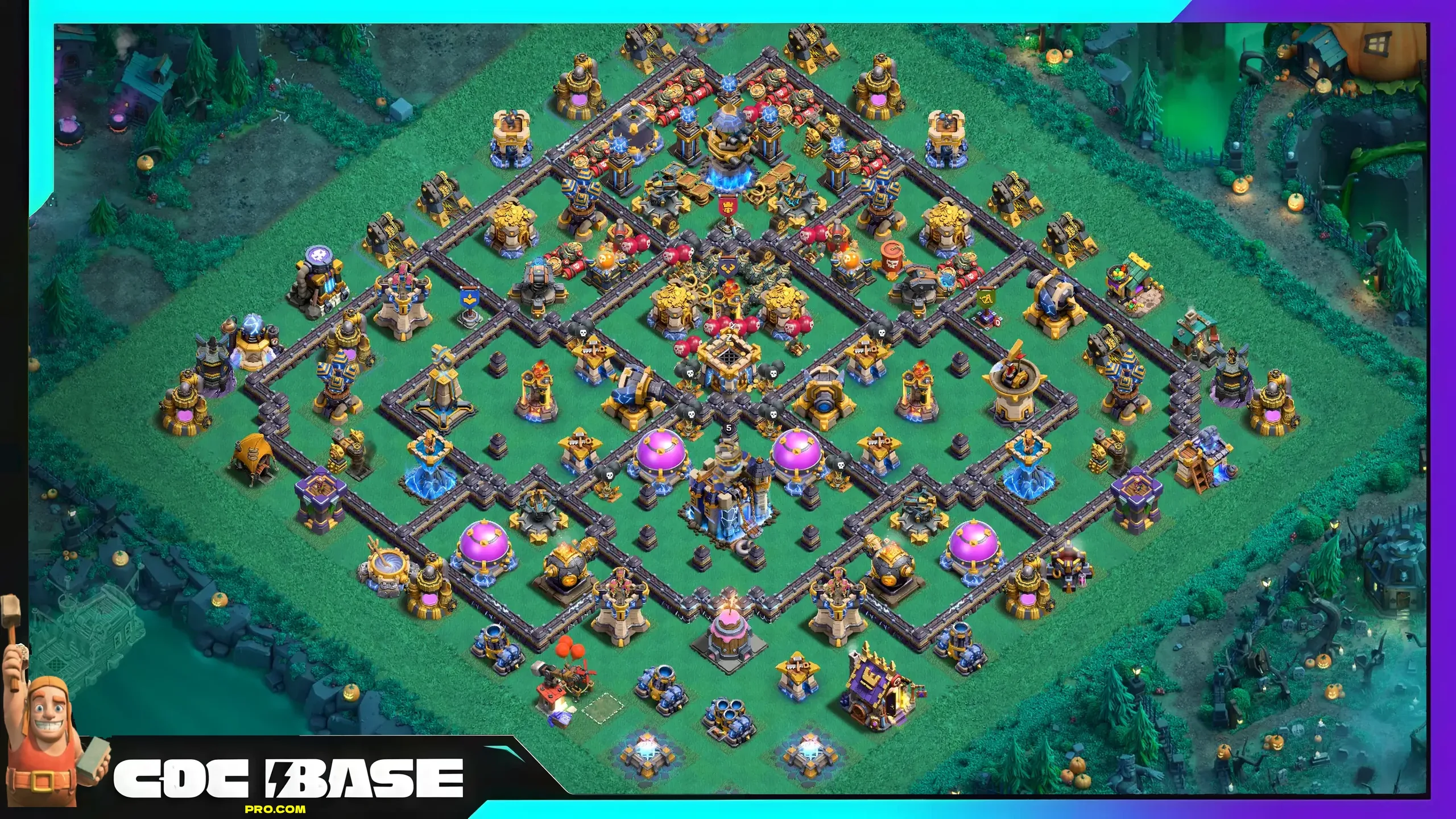 TH18 Hybrid Base Copy Link 2026 Loot and Trophy Setup #14