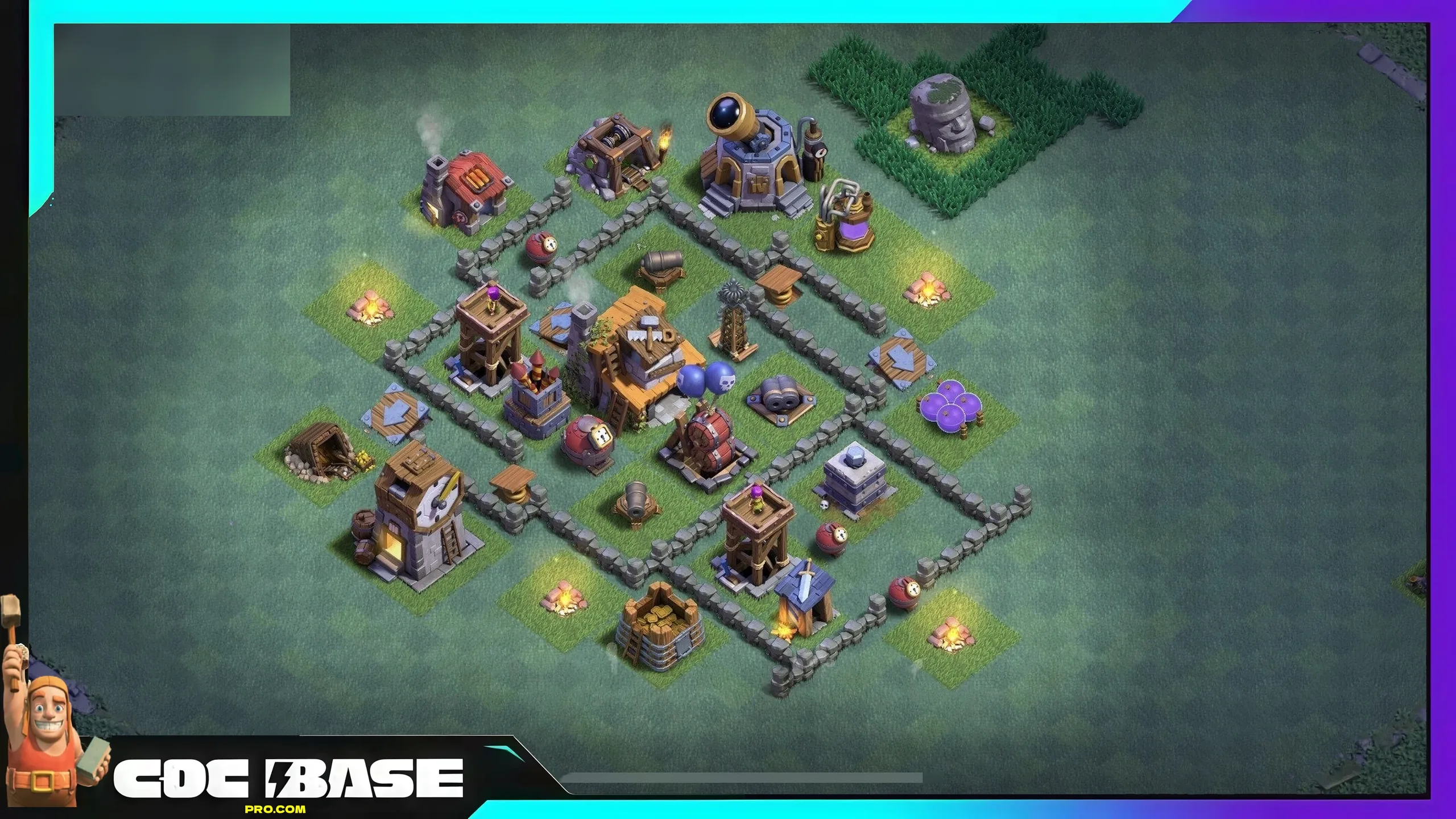 BH4 Strong Builder Hall Layout 2026 Clan War Ready #838