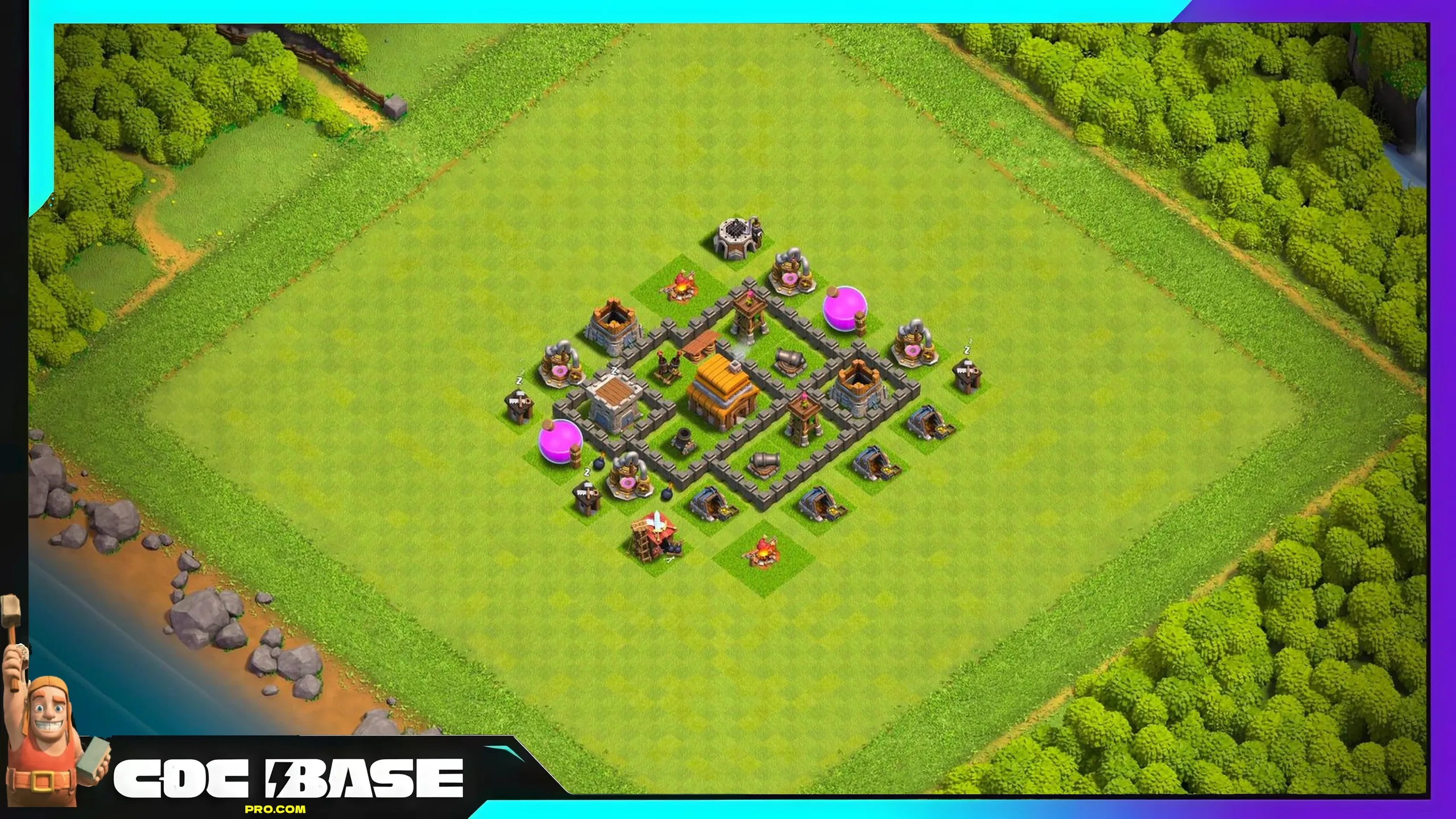 TH4 Farming Base With Copy Link 2026 Loot Defense Layout #01