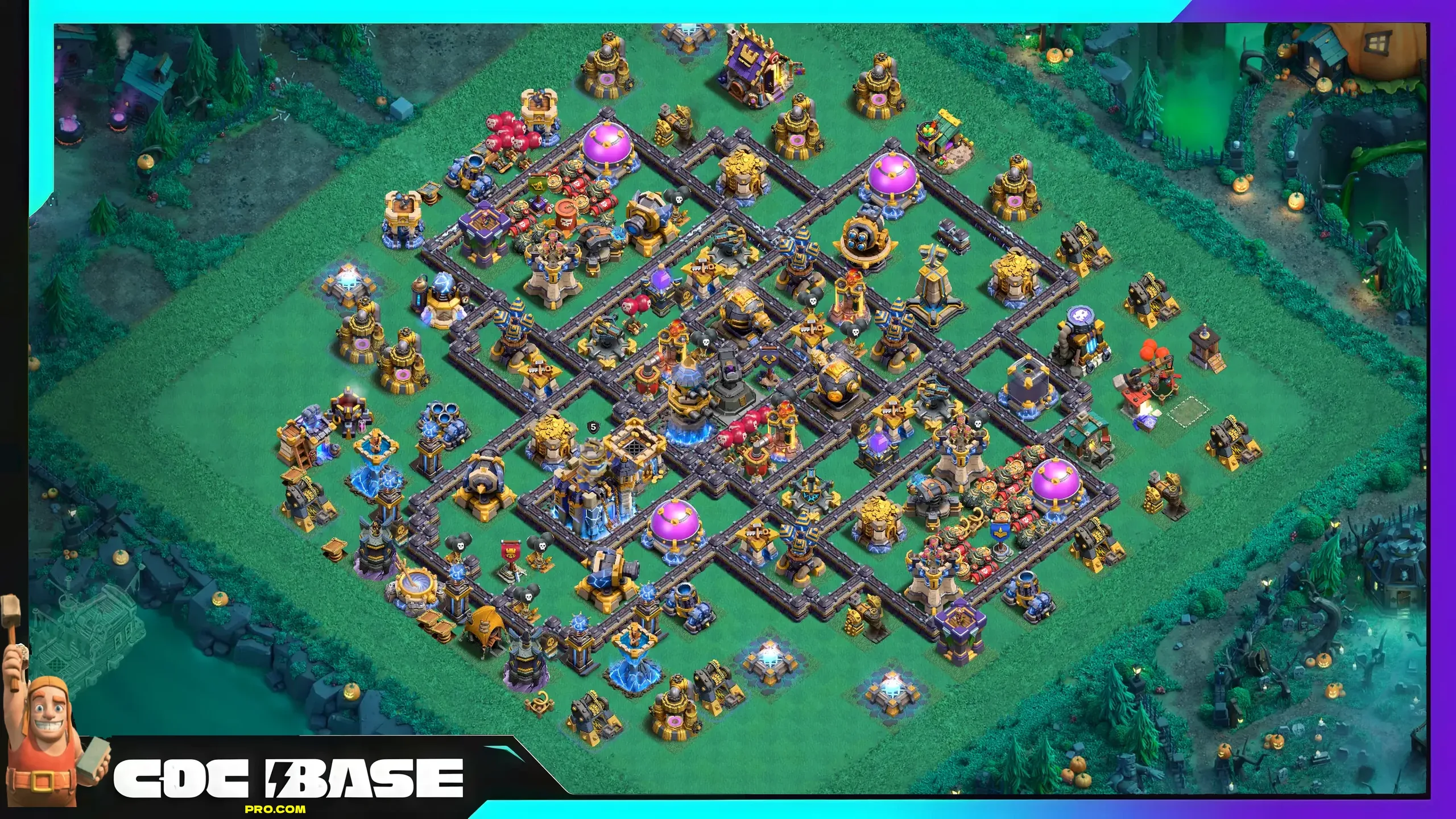 TH18 Hybrid Base Copy Link 2026 Loot and Trophy Setup #05